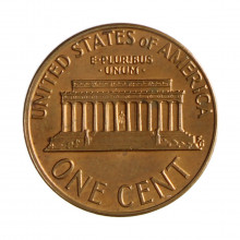 Km#201 1 Cent 1973 MBC+ Estados Unidos  América  Lincoln Memorial  Bronze 19(mm) 3.11(gr)