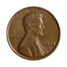 Km#201 1 Cent 1973 D MBC Estados Unidos  América  Lincoln Memorial  Bronze 19(mm) 3.11(gr)
