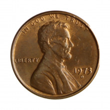 Km#201 1 Cent 1973 D MBC+ Estados Unidos  América  Lincoln Memorial  Bronze 19(mm) 3.11(gr)