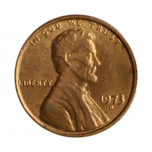 Km#201 1 Cent 1973 D MBC+ Estados Unidos América Lincoln Memorial Bronze 19(mm) 3.11(gr)