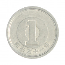 Km#74 1 Yen 1976 MBC+ Japão Ásia Alumínio 20(mm) 1(gr)