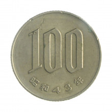 Km#82 100 Yen 1968 MBC Japão Ásia Cupro-Níquel 22.5(mm) 4.8(gr)