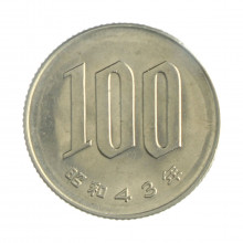 LabeKm#82 100 Yen 1968 MBC+ Japão Ásia Cupro-Níquel 22.5(mm) 4.8(gr)l