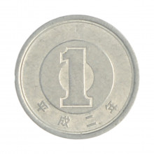 Km#95.2 1 Yen 1990 MBC Japão Ásia Alumínio 20(mm) 1(gr)