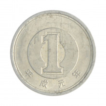 Km#95 1 Yen 1989 BC Japão Ásia Alumínio 20(mm) 1(gr)