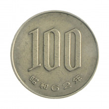 Km#82 100 Yen 1987 BC Japão Ásia Cupro-Níquel 22.5(mm) 4.8(gr)