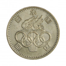 Km#79 100 Yen 1964 MBC Japão Ásia Jogos Olímpicos de Verão de 1964, Tóquio Prata 0.600 22.5(mm) 4.8(gr)