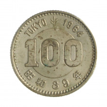 Km#79 100 Yen 1964 MBC Japão Ásia Jogos Olímpicos de Verão de 1964, Tóquio Prata 0.600 22.5(mm) 4.8(gr)