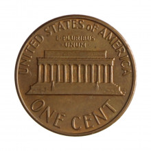 Km#201 1 Cent 1975 D MBC Estados Unidos  América  Lincoln Memorial  Bronze 19(mm) 3.11(gr)