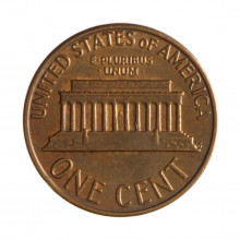 Km#201 1 Cent 1975 D MBC+ Estados Unidos  América  Lincoln Memorial  Bronze 19(mm) 3.11(gr)