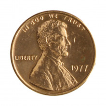 Km#201 1 Cent 1977 MBC Estados Unidos América Lincoln Memorial Bronze 19(mm) 3.11(gr)