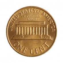 Km#201 1 Cent 1977 MBC+ Estados Unidos América Lincoln Memorial Bronze 19(mm) 3.11(gr)