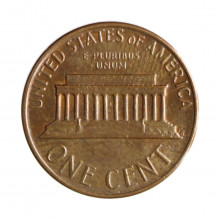 Km#201 1 Cent 1977 D MBC Estados Unidos  América  Lincoln Memorial  Bronze 19(mm) 3.11(gr)