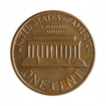 Km#201 1 Cent 1976 D MBC Estados Unidos América Lincoln Memorial Bronze 19(mm) 3.11(gr)