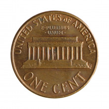 Km#201 1 Cent 1975 MBC Estados Unidos  América  Lincoln Memorial  Bronze 19(mm) 3.11(gr)