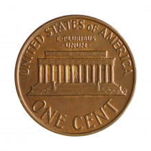 Km#201 1 Cent 1975 MBC+ Estados Unidos  América  Lincoln Memorial  Bronze 19(mm) 3.11(gr)