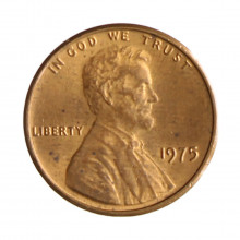 Km#201 1 Cent 1975 MBC+ Estados Unidos América Lincoln Memorial Bronze 19(mm) 3.11(gr)