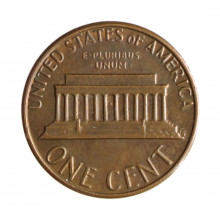 Km#201 1 Cent 1982 D MBC Estados Unidos  América  Lincoln Memorial  Bronze 19(mm) 3.11(gr)