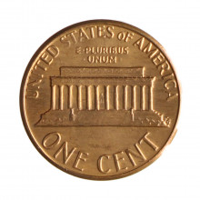 Km#201 1 Cent 1981 D MBC+ Estados Unidos  América  Lincoln Memorial  Bronze 19(mm) 3.11(gr)