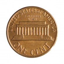 Km#201 1 Cent 1980 MBC Estados Unidos América Lincoln Memorial Bronze 19(mm) 3.11(gr)
