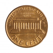 Km#201 1 Cent 1980 D MBC+ Estados Unidos América Lincoln Memorial Bronze 19(mm) 3.11(gr)