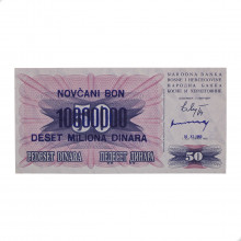 P#36a 10 000 000 Dinara 1993 FE Bósnia e Herzegovina Europa Não Emitido