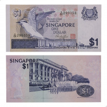 P#9a 1 Dollar 1976 SOB/FE Singapura Ásia