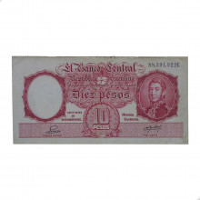 P#265b.4 10 Pesos 1952-1954 BC/MBC Argentina América