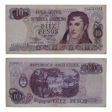 P#289a.6 10 Pesos 1973 MBC Argentina América
