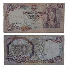 P#168 50 Escudos 1964 BC Portugal Europa