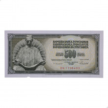 P#91c 500 Dinara 1986 FE Iugoslávia Europa