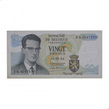 P#138a.1 20 Francs 1964 MBC+ Bélgica Europa