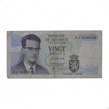 P#138a.2 20 Francs 1964 MBC Bélgica Europa