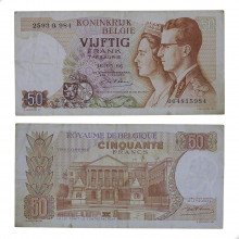P#139a.1 50 Francs 1966 MBC Bélgica Europa