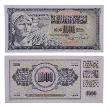 P#92d 1000 Dinara 1981 SOB/FE Iugoslávia Europa