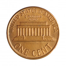 Km#201b 1 Cent 1987 MBC+ Estados Unidos  América  Lincoln Memorial  Zinco com revestimento de cobre  19.05(mm) 2.5(gr)