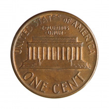 Km#201b 1 Cent 1987 D MBC Estados Unidos  América  Lincoln Memorial  Zinco com revestimento de cobre  19.05(mm) 2.5(gr)