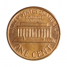 Km#201b 1 Cent 1987 D MBC+ Estados Unidos  América  Lincoln Memorial  Zinco com revestimento de cobre  19.05(mm) 2.5(gr)