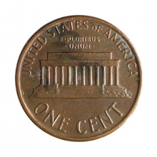 Km#201b 1 Cent 1986 D MBC Estados Unidos  América  Lincoln Memorial  Zinco com revestimento de cobre  19.05(mm) 2.5(gr)