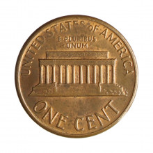 Km#201b 1 Cent 1986 D MBC+ Estados Unidos  América  Lincoln Memorial  Zinco com revestimento de cobre  19.05(mm) 2.5(gr)