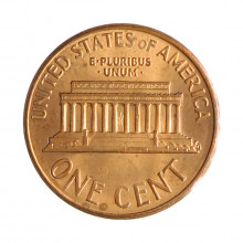 Km#201b 1 Cent 1989 D MBC+ Estados Unidos  América  Lincoln Memorial  Zinco com revestimento de cobre  19.05(mm) 2.5(gr)