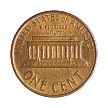 Km#201b 1 Cent 1989 D MBC Estados Unidos  América  Lincoln Memorial  Zinco com revestimento de cobre  19.05(mm) 2.5(gr)
