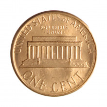 Km#201b 1 Cent 1988 MBC+ Estados Unidos América Lincoln Memorial Zinco com revestimento de cobre 19.05(mm) 2.5(gr)