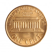 Km#201b 1 Cent 1988 MBC/SOB Estados Unidos  América  Lincoln Memorial  Zinco com revestimento de cobre  19.05(mm) 2.5(gr)
