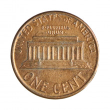 Km#201b 1 Cent 1988 D MBC Estados Unidos  América  Lincoln Memorial  Zinco com revestimento de cobre  19.05(mm) 2.5(gr)