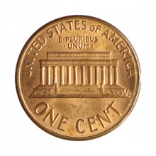 Km#201b 1 Cent 1990 MBC Estados Unidos  América  Lincoln Memorial  Zinco com revestimento de cobre  19.05(mm) 2.5(gr)