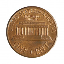 Km#201b 1 Cent 1990 MBC Estados Unidos  América  Lincoln Memorial  Zinco com revestimento de cobre  19.05(mm) 2.5(gr)