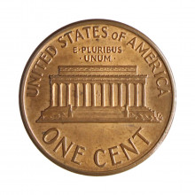 Km#201b 1 Cent 1992 MBC+ Estados Unidos  América  Lincoln Memorial  Zinco com revestimento de cobre  19.05(mm) 2.5(gr)