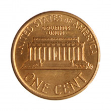Km#201b 1 Cent 1992 SOB Estados Unidos  América  Lincoln Memorial  Zinco com revestimento de cobre  19.05(mm) 2.5(gr)