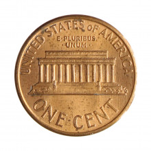 Km#201b 1 Cent 1991 MBC Estados Unidos  América  Lincoln Memorial  Zinco com revestimento de cobre  19.05(mm) 2.5(gr)